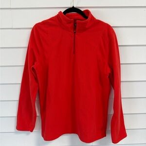 Eddie Bauer Red Fleece Quarter-Zip Pullover